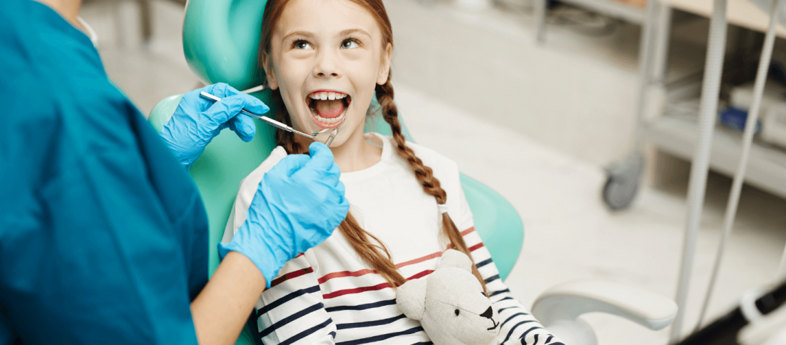 A kid at the dental clinic